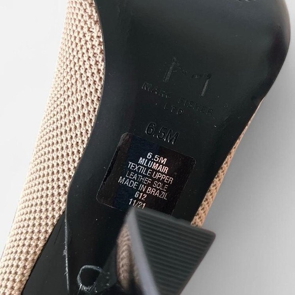 Marc Fisher nude Umair Pointed Toe knit flared heeled sock booties sz 6.5 - Picture 7 of 7